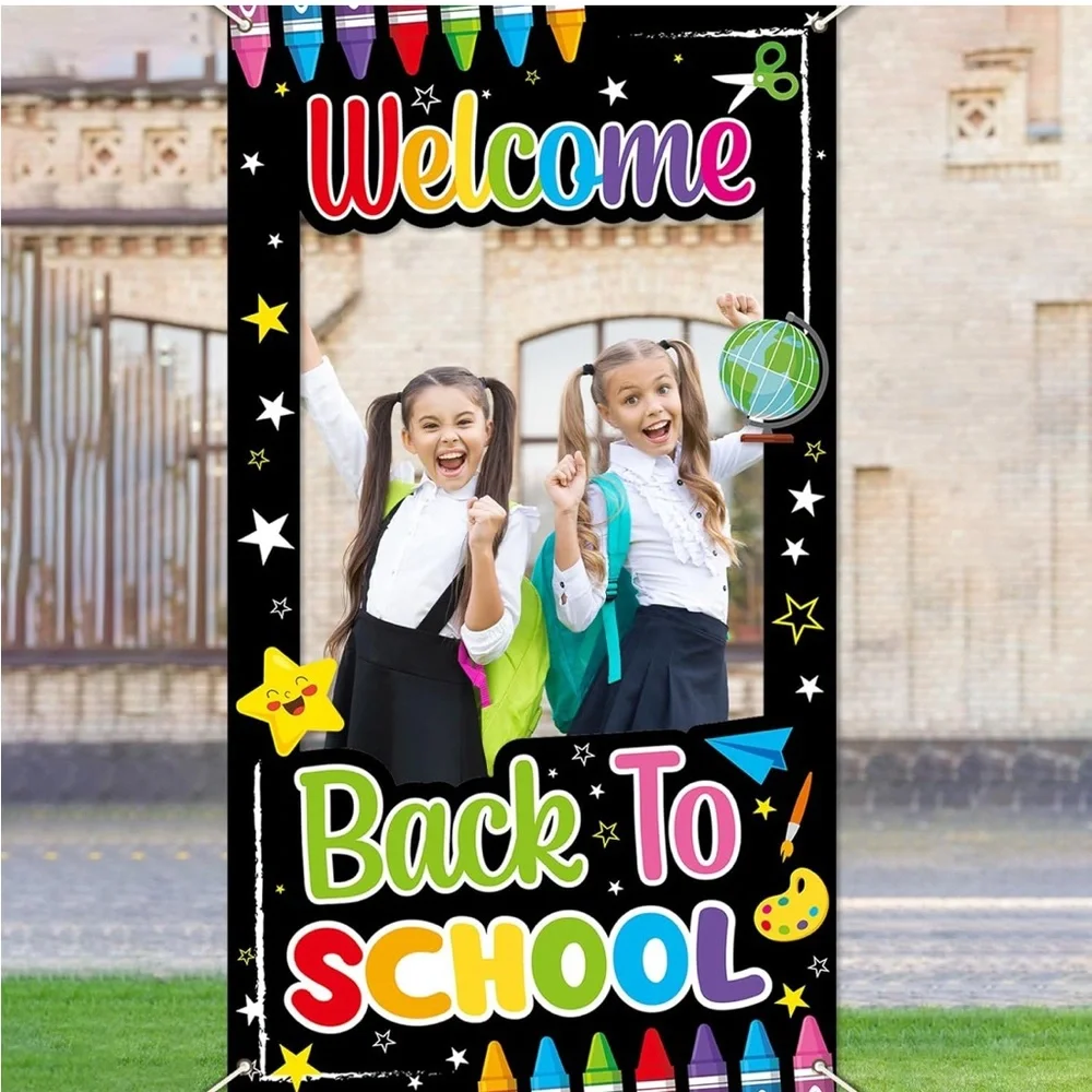 Back to School Decorations Welcome, 39 x 70,School Photo Booth Props